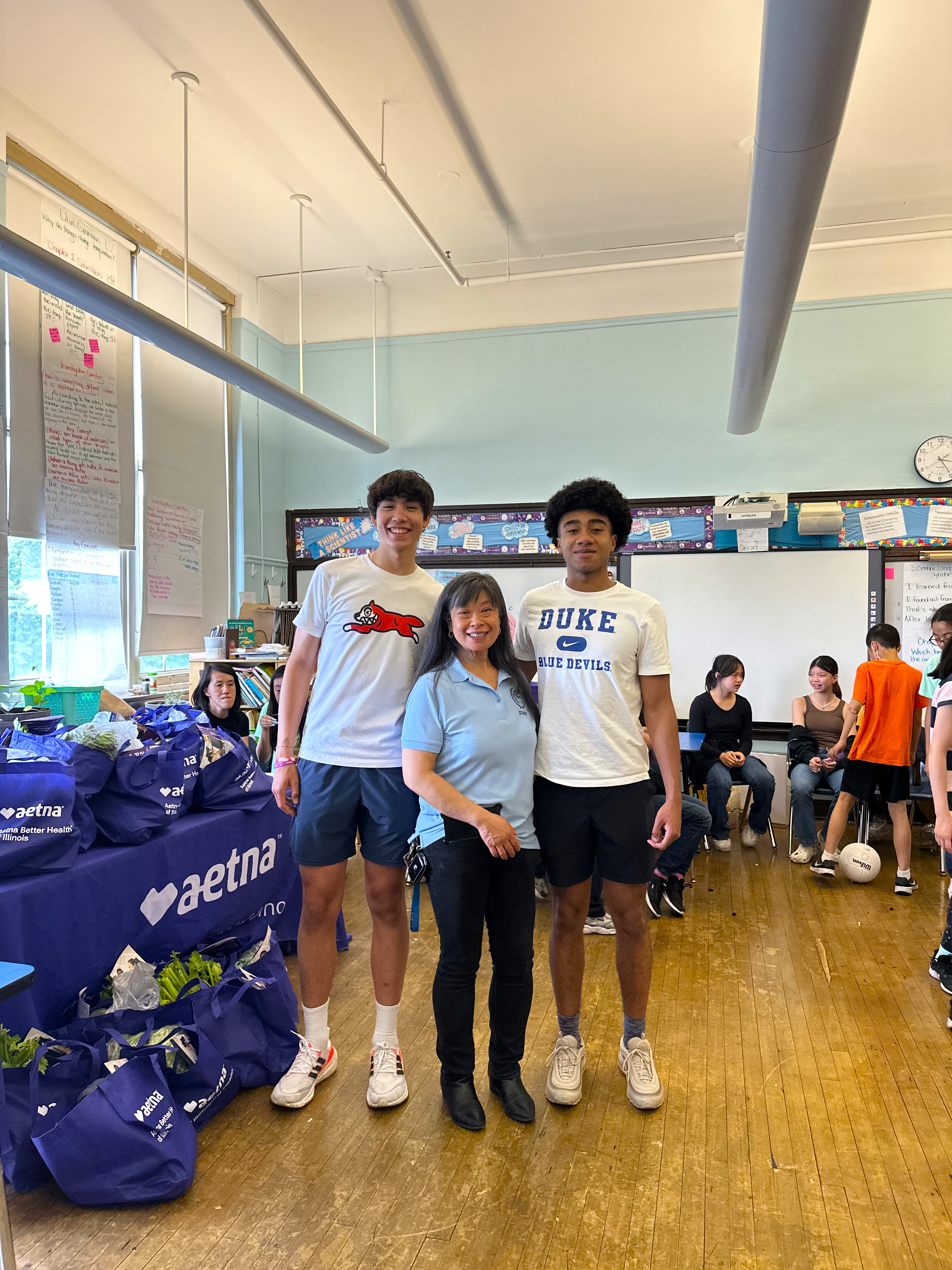 Kai and the HVP team with lead teacher Jenny Croitoru at James Ward Elementary.